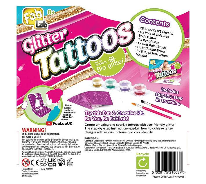 FabLab FL003 Glitter Tattoos Mixed Makro