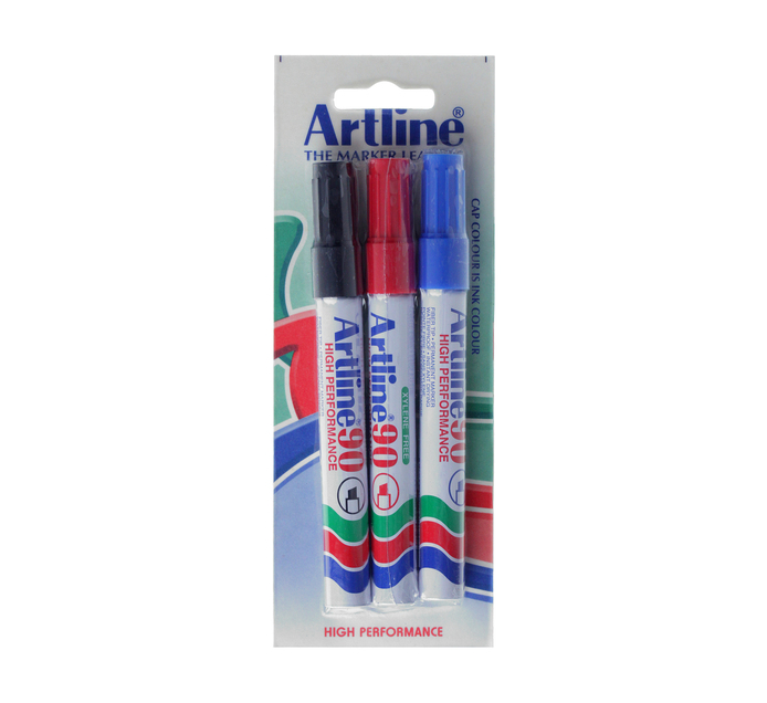 Artline 90 Permanent Marker (3 Pack) | Makro