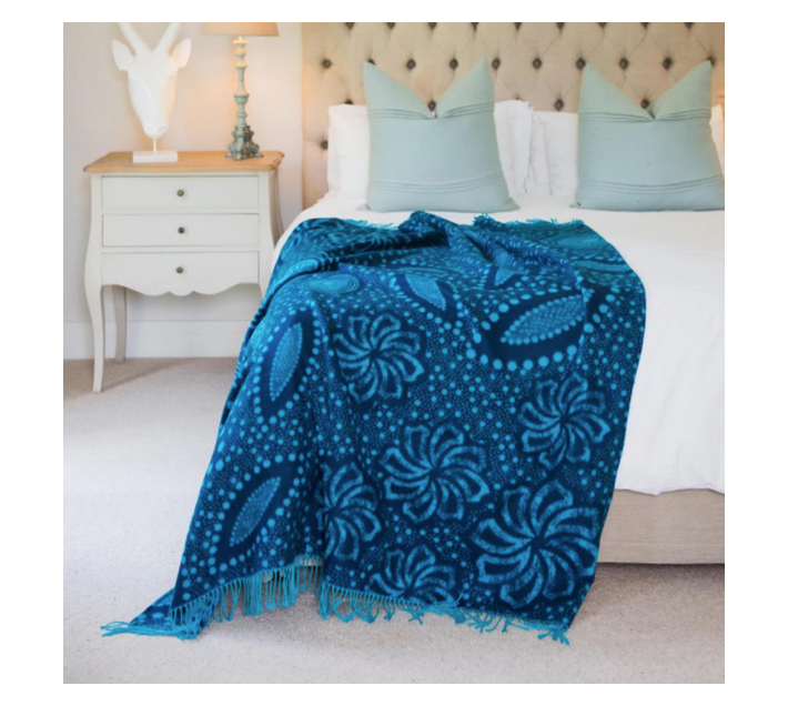 Aranda My Africa Zulu Beads Blanket Throw Royal/Aquamarine Makro