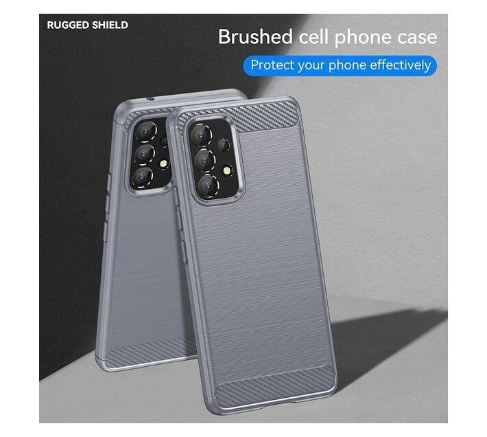 Celltime Galaxy A53 5g Shockproof Carbon Fiber Design Cover Grey Makro 7326