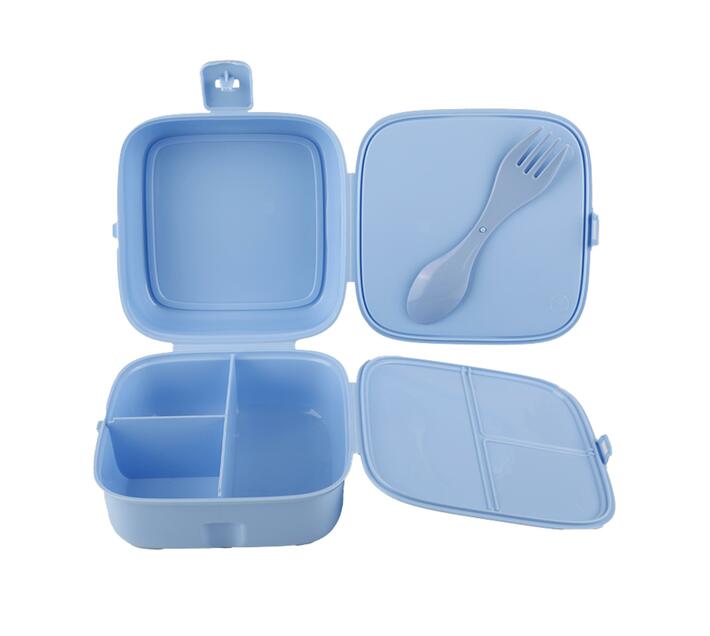 Lunch Box with 4 Compartments with Spoon & Fork White | Makro