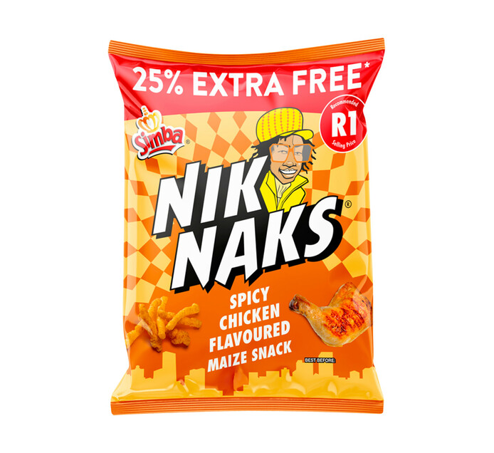 Simba Niknaks Maize Snack Spicy Chicken (40 x 25g) | Makro