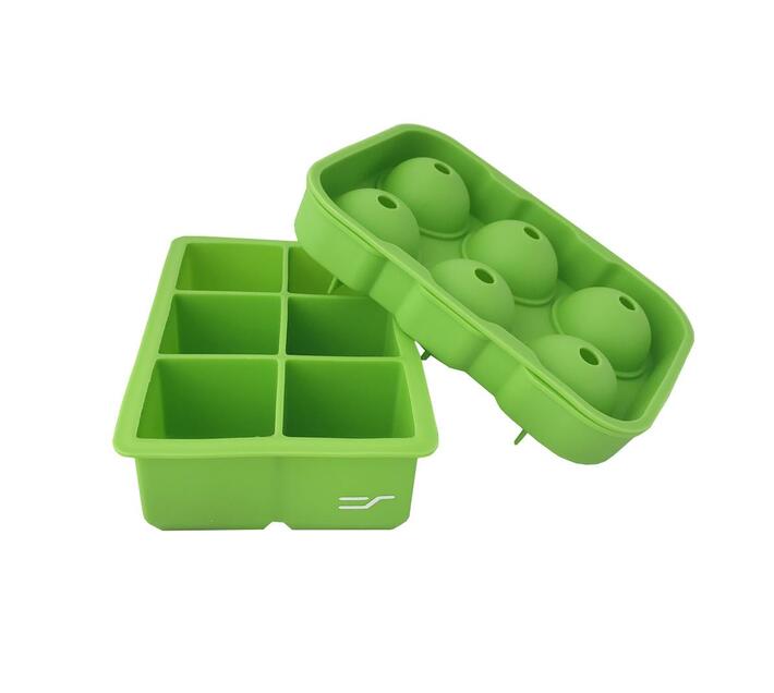 ALTA Cubes & Spheres Ice Tray Green (Set of 2) | Makro