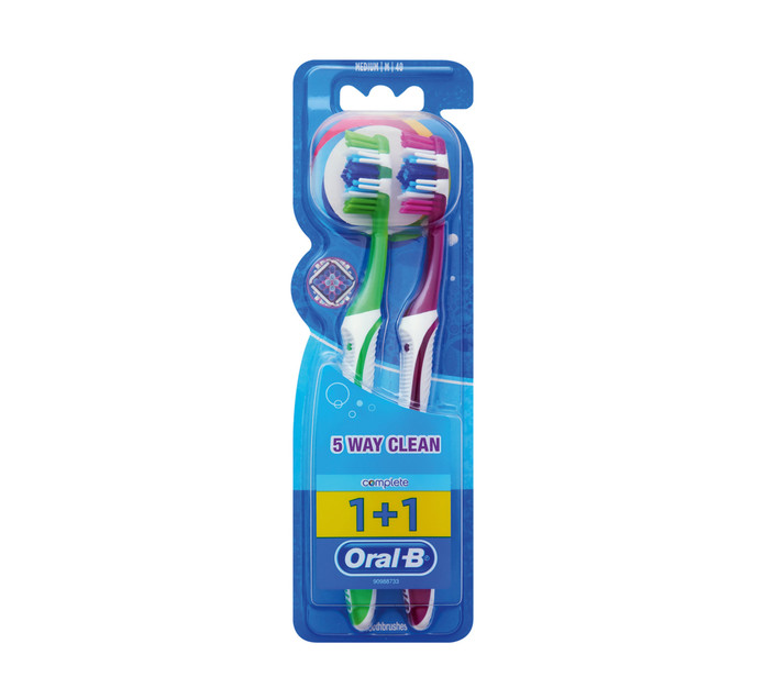 Oral-b Complete Twin Pack Toothbrushes 40 Medium (1 X 2's) | Makro