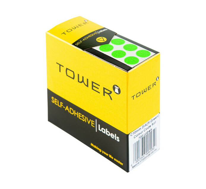 Tower C19 Colour Code Labels Noen Green Dot Each | Makro