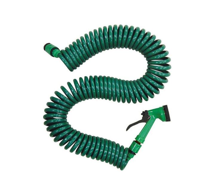 Spiral Retractable Water Hose with 5 Function Spry Nozzle (15m) | Makro