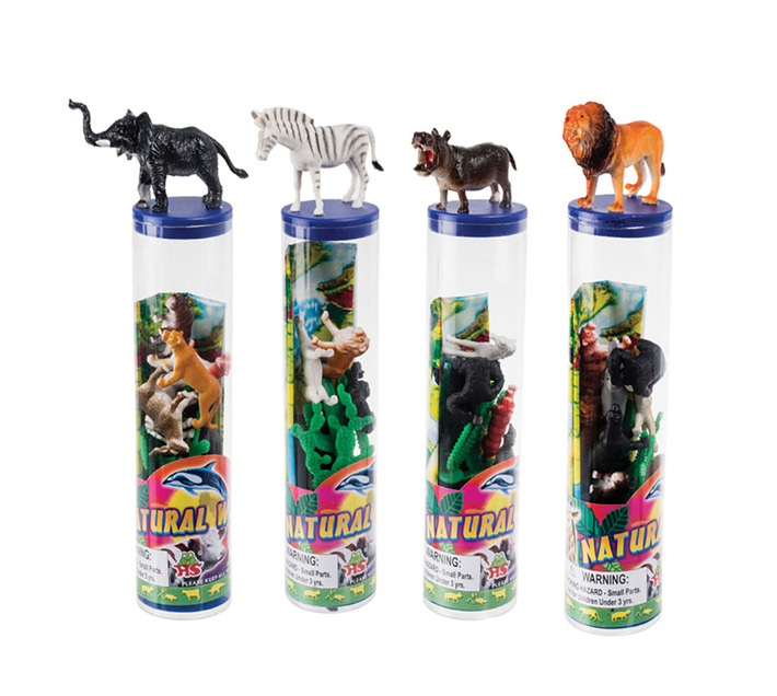 Wild Animals In A Tube Assorted (4 Tube Pack) 