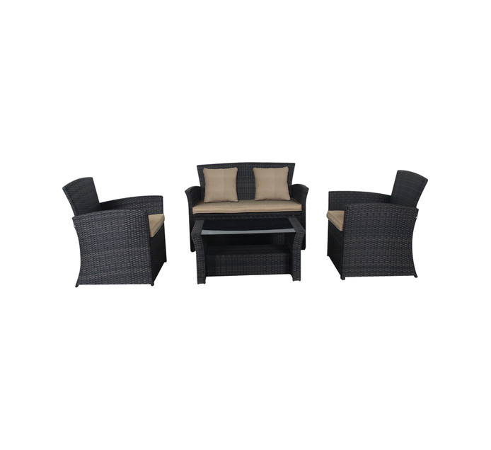 Terrace Leisure 4 Piece Aquila Set Polyresin Wicker Wicker