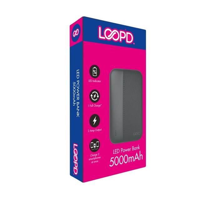 Loopd Each 5000 mAh 4Led Powerbank Black Makro