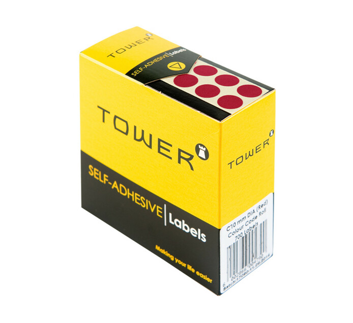 Tower C19 Colour Code Labels Red Dot Each | Makro