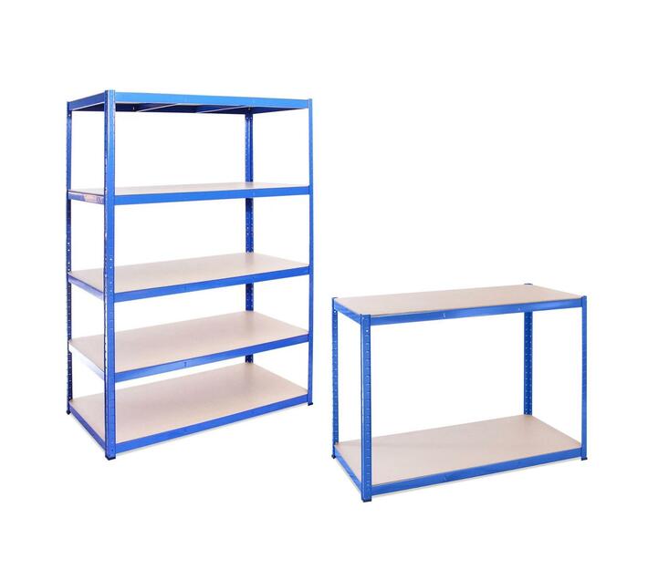 GRack 5 Tier Shelving Unit (180x120x60) and Workbench (120x90x60