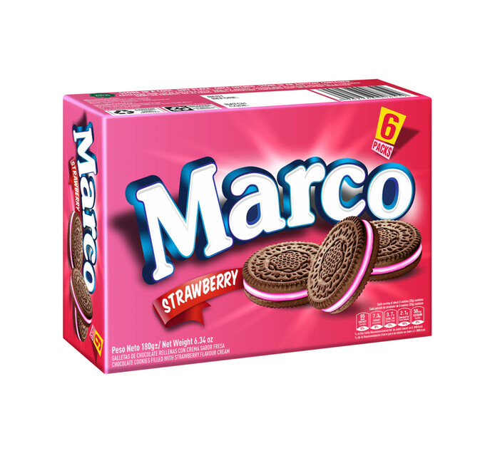 Marco Cream Biscuits Strawberry 24 X 180g Makro