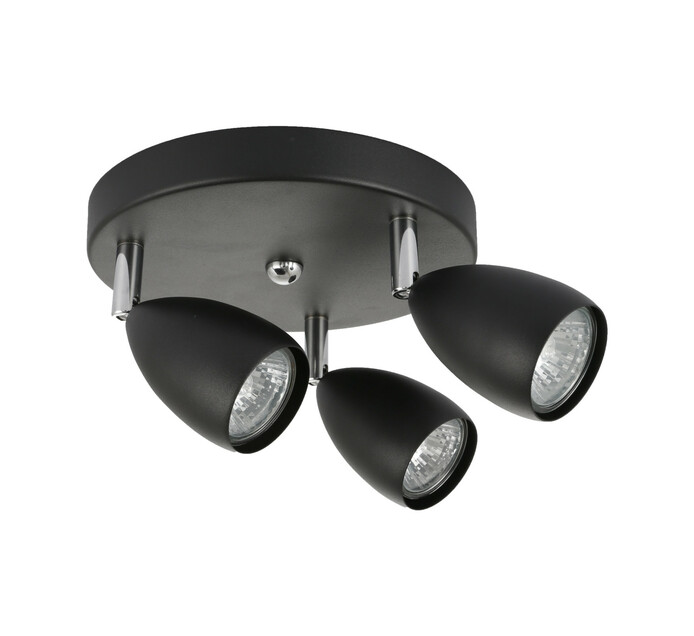 Lumo 3 Spotlight Round Black Ceiling Fit W Brac Indoor