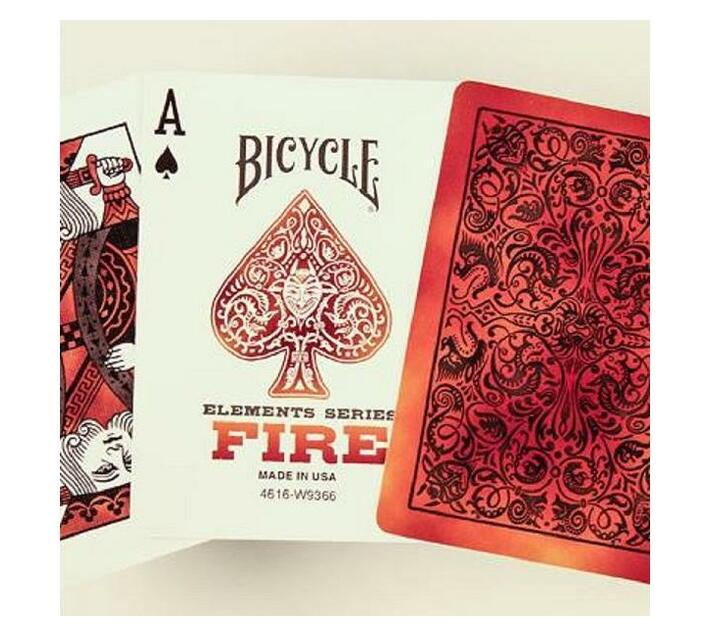 bicycle playing cards fire