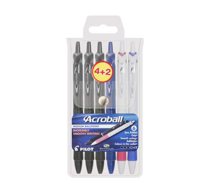 Pilot Acroball Medium Ballpoint Pen (6 Pack) | Makro