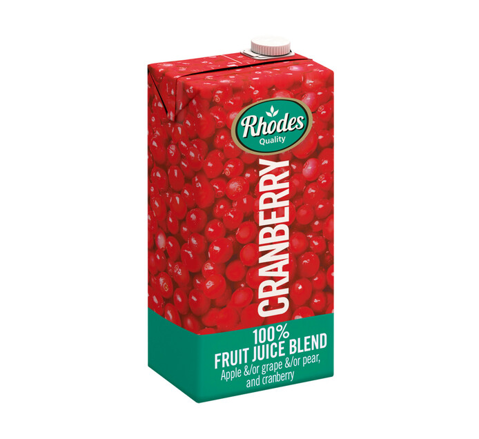 Rhodes 100 Fruit Juice Blend Cranberry 1 X 1lt Makro 8094