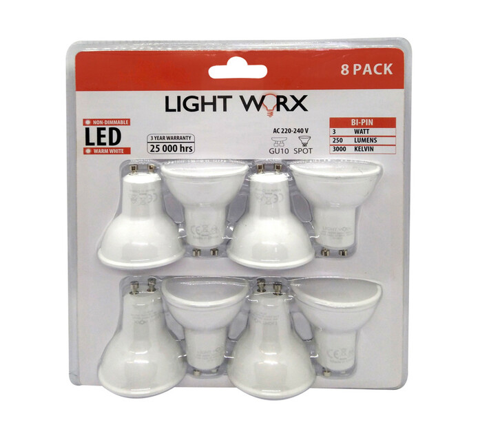 Lightworx 3 W LED GU10 WW 8-Pack | Makro