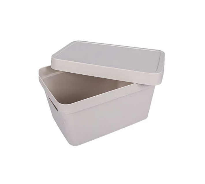 Beige Storage Box Plastic Vintage Design 3,6L | Makro