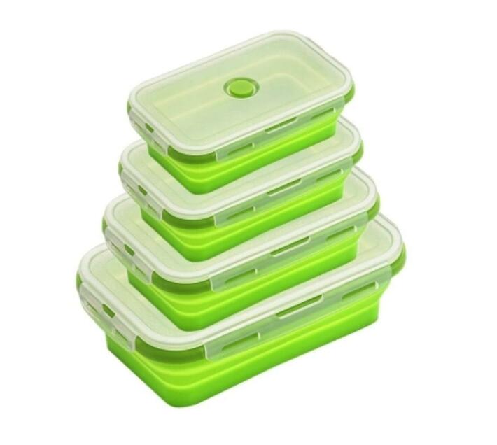 4pc Green Foldable Lunch Boxes 