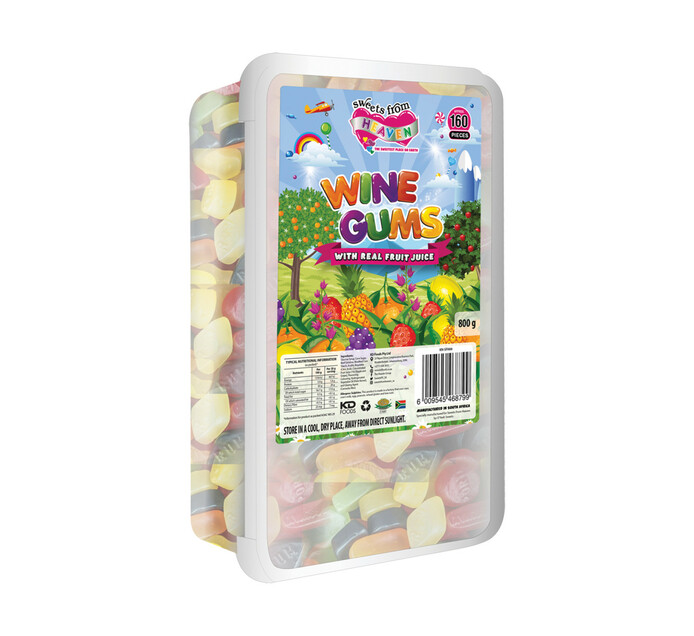 Sweets From Heaven Gums or Jellies Tub Wine Gums (800 g) Lollipops