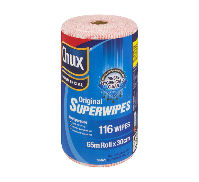 CHUX SUPER WIPES 65M X 30CM, RED | Makro