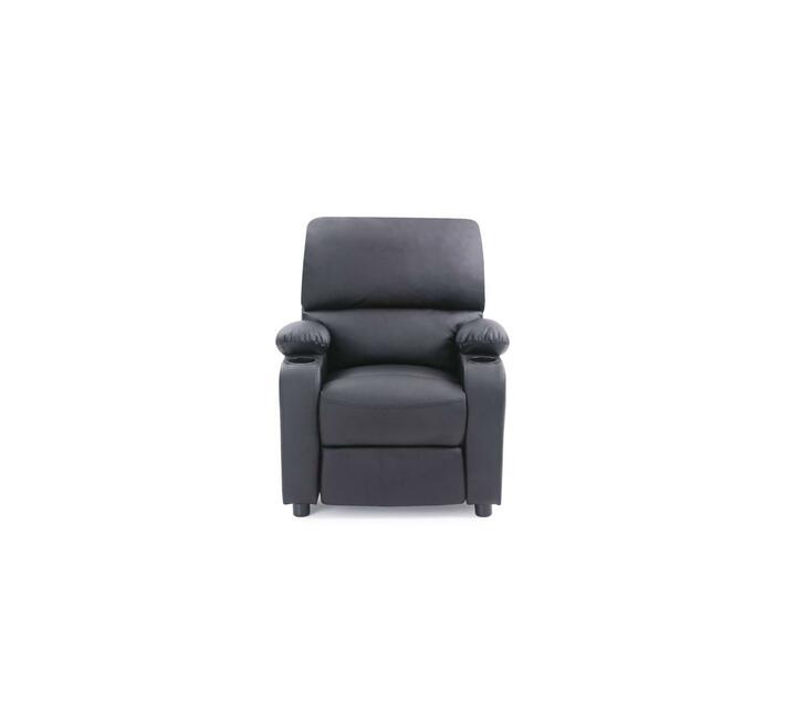 Hazlo Faux Leather Recliner Couch Sofa Chair With 2 Cup Holders Black