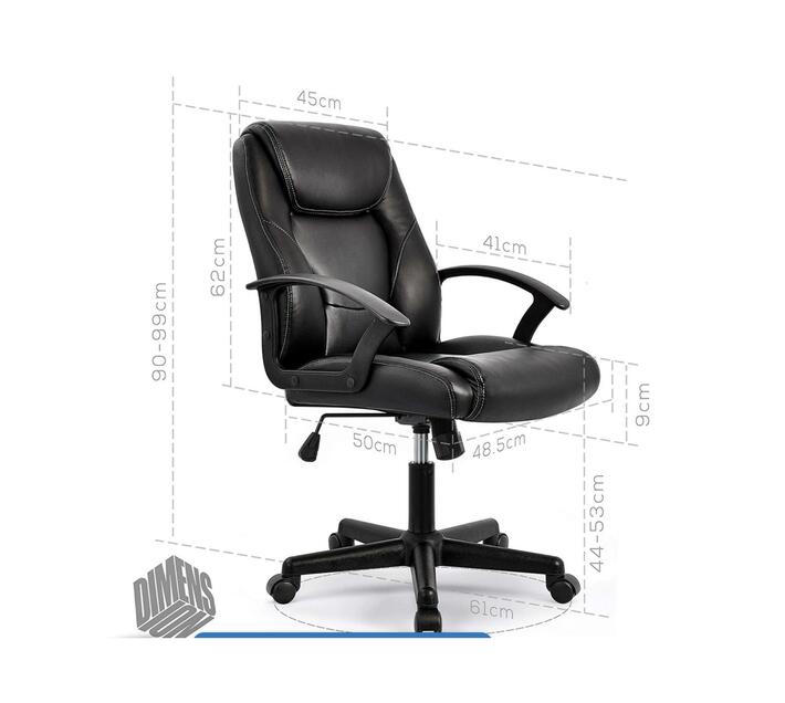 Office Chairs Faux Leather Swivel Premium Black Colour Makro