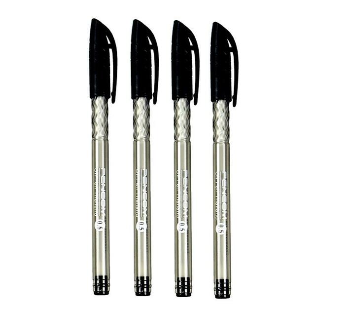 Pencom - OG39 Oil Gel 1.0mm Black Retractable Pen Pack Of 4 | Makro