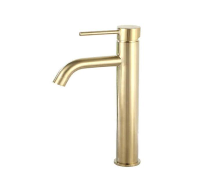 Trendy Taps Premium Quality Brushed Gold Deck Mounted Tall Bathroom ...