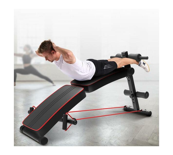 Zoolpro Multi-Function Adjustable Ab Bench w/ Resistance Bands - Black ...