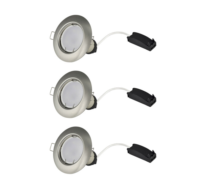 Lightworx 4 W GU10 Round LED Downlights 3-Pack | Makro