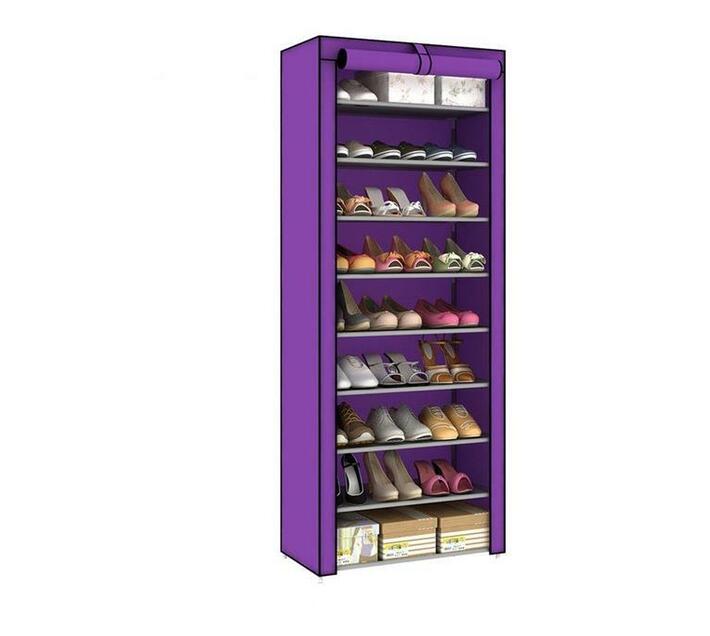 Multipurpose Portable Folding Shoe Rack 9 Tier Purple Decorative Storage Decorative Storage Home Storage Home Decor Home Garden Makro Online Site