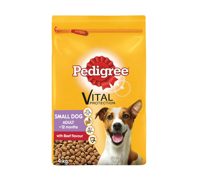 Pedigree Dry Small Dog Food Beef (4 x 4kg) | Makro