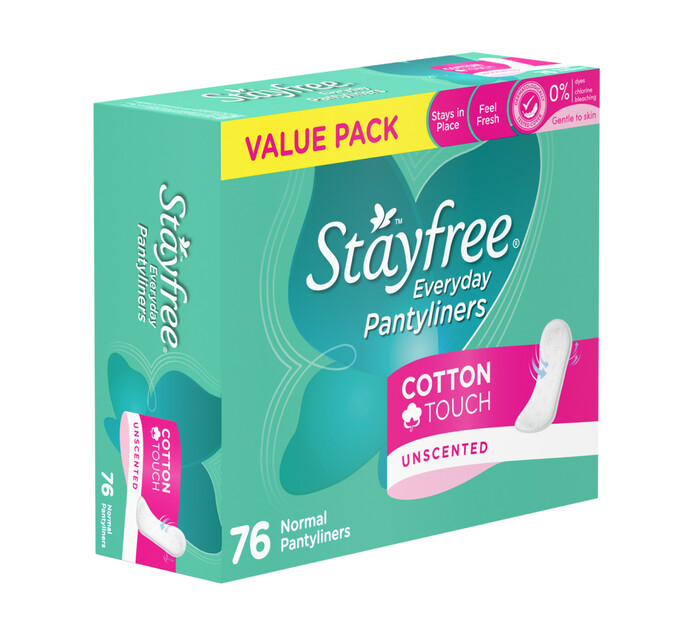 STAYFREE PANTYLINERS 76'S,NORMAL COTTON Makro