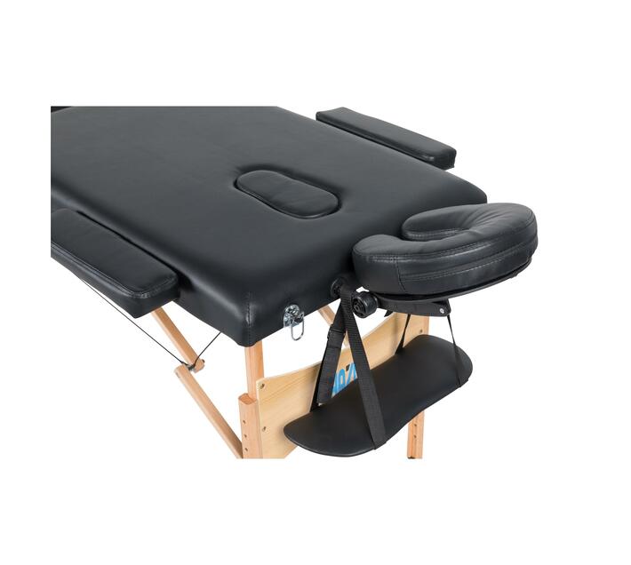 Hazlo Premium Portable Massage Table Bed 2 section (Wooden) - Black | Makro