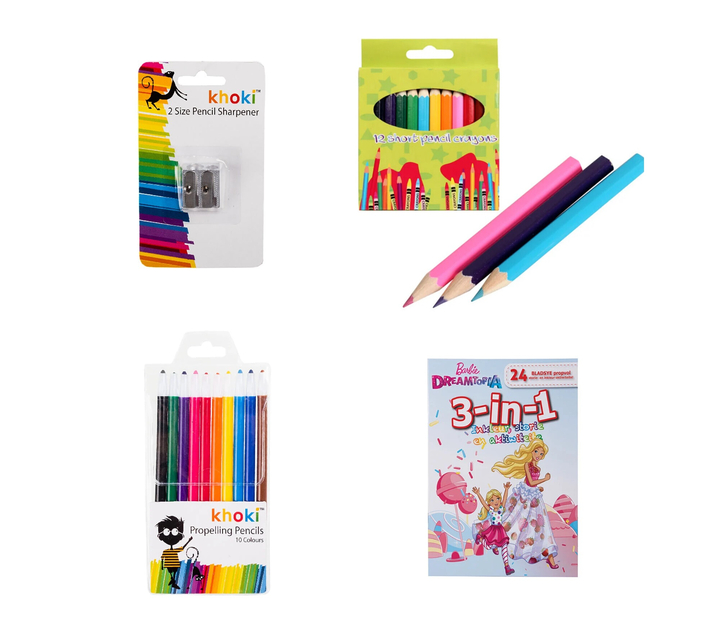 Retractable & Pencils Crayons, Afrikaans Barbie 3-In-, Double Sharpener ...