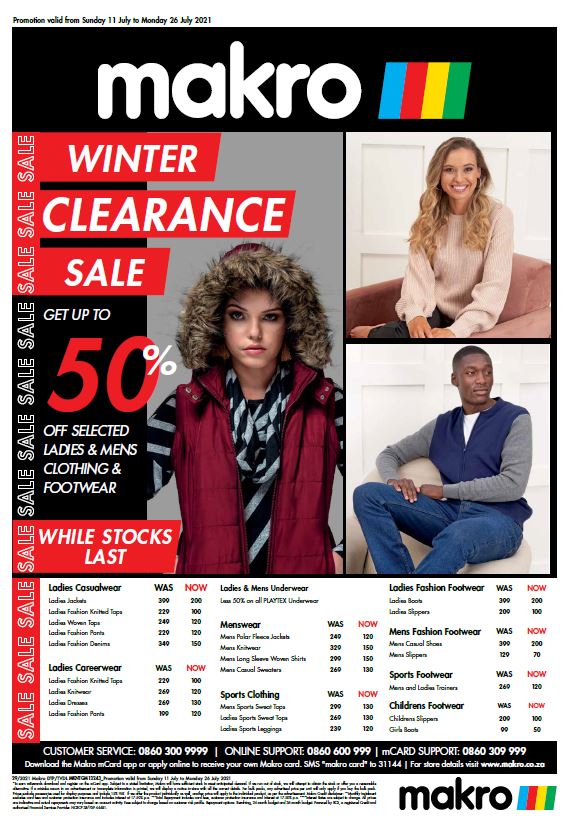 Winter Clearance Clothing Makro Online Site
