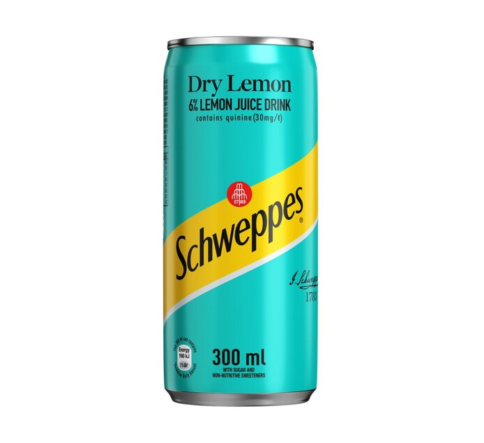 Schweppes Dry Lemon Soft Drink Cans (24 X 300 Ml) | Makro