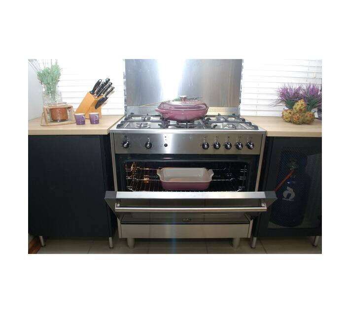 LA GERMANIA 90cm Rustica Freestanding Stove 5 Gas Burner Hob with ...