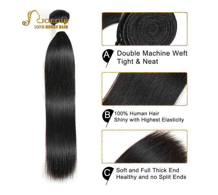 Joedir Brazilian Human Remy Hair Straight Bundles N Stw 10 Inch Natural