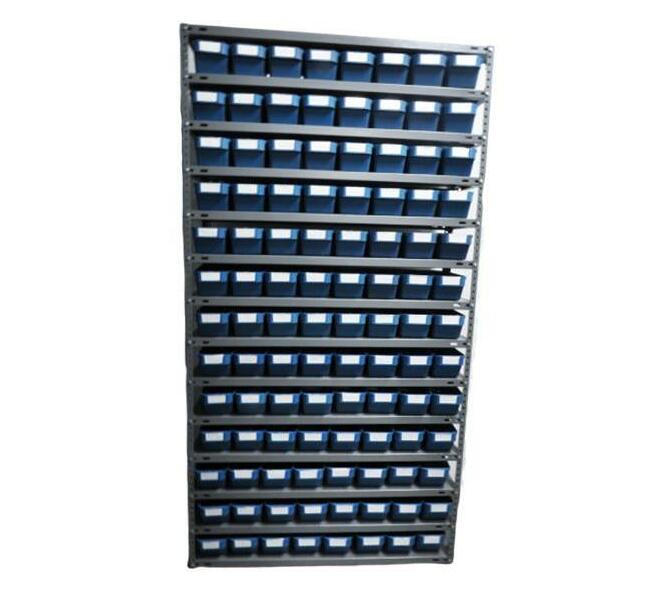 Storage Combo Steel Shelf With 104 Plastic Storage Bins 40cm Deep